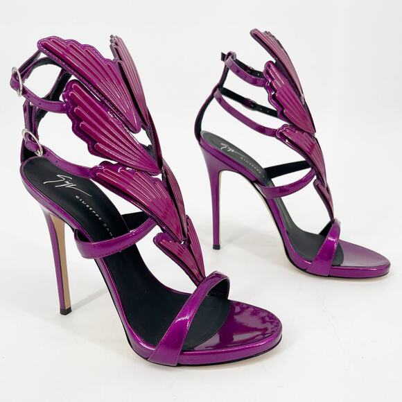 Giuseppe Zanotti Metallic Fuchsia Cruel Alien Wing Stiletto Heel Sandals 38 - Picture 2 of 13